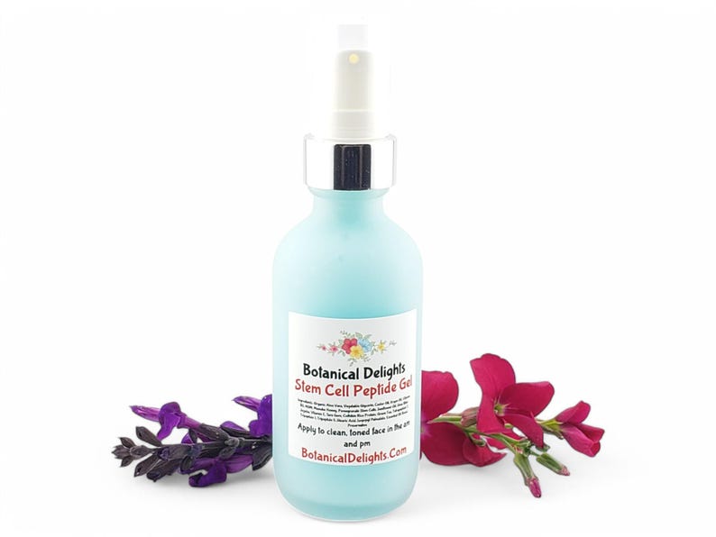Stem Cell Peptide Gel, Science Based Botanical Active Skincare for Beautiful Skin, Amino Acids 2oz Glass w/Pump Rd