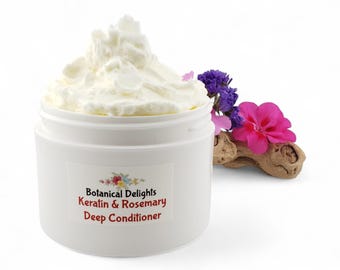 Keratin & Rosemary Deep Conditioner, Intense moisture, detangling, protection, manageability, shine, scalp balance