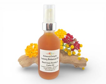 Black Seed, Rosehip & Castor Oil Serum, Lg 2oz Size - Healthy natural serum for skin and hair, multiple skin issues