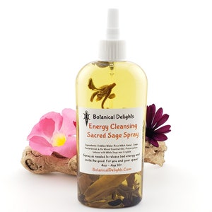 Sage Cleansing Essential Oil Spray - For Cleansing, Empath Protection, Rituals, Altars, Meditation and Yoga