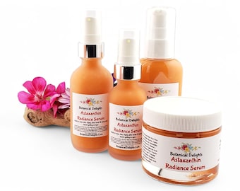 Astaxanthin Radiance Serum with Retinol, Peptides and Hyaluronic Acid, Keeps skin hydrated, bouncy and nourished, Natural Botanical Skincare