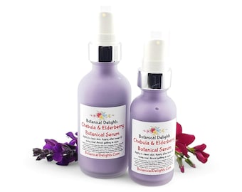 Chebula & Elderberry Facial Serum, A true botanical serum for hydrated, dewy, glowing skin, With Retinol, Hyaluronic Acid