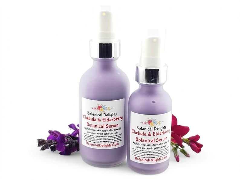Chebula & Elderberry Facial Serum, A true botanical serum for hydrated, dewy, glowing skin, With Retinol, Hyaluronic Acid image 1