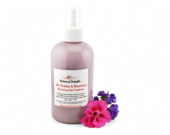 Silk, Protein & Rosemary Nourishing Hair Treatment - Heat Protection, Shine, Curl Refresh, Detangle