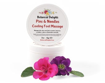 Pins and Needles Foot Massage Cream, Cooling Essential Oils and Arnica for legs, feet and calves