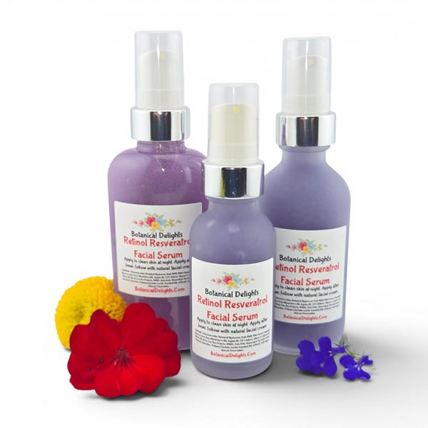 Retinol Resveratrol Serum, High potency 2.5% Retinol product with RESULTS! Natural, plant based skincare, Best Seller
