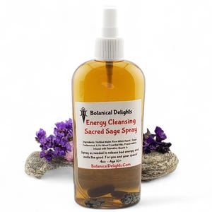 Sage Energy Cleanse Essential Oil Spray -  Cleansing, Empath, Rituals, Altars, Meditation and Yoga Tools, Spiritual Gifts