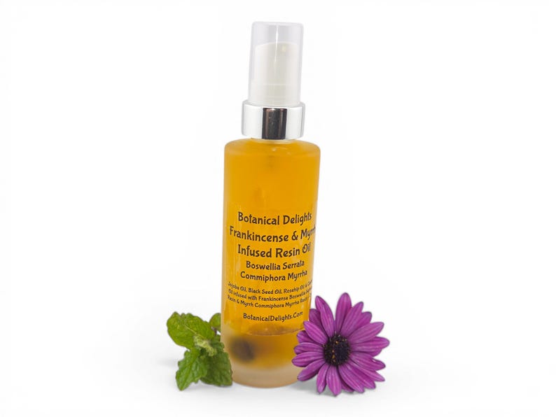 Frankincense & Myrrh Resin Oil with Boswellia Serrata and Commiphora Myrrha, Lg 2oz Size - skin-loving fatty acids and antioxidants image 3