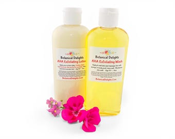 AHA Exfoliating Skin Care & Body Wash - Red Bumpy Chicken Skin, Exfoliates skin and leaves it soft and supple