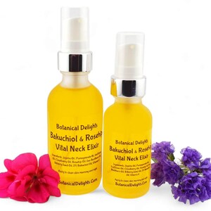Bakuchiol & Rosehip Vital Neck Elixir, Botanical Serum, 2oz, Plant-Based Retinol, Non-Greasy Facial Oil, Pomegranate, Sea Buckthorn Berry image 1