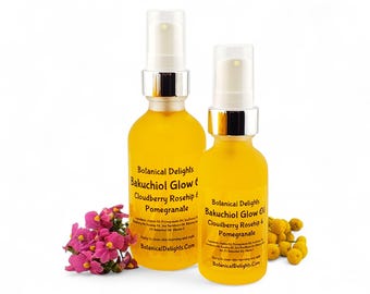 Bakuchiol Glow Oil with Cloudberry, Rosehip & Pomegranate - Plant-Based Retinol, Non-Greasy, Bio-Retinol