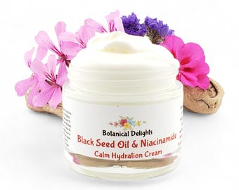 Redness Calming Black Seed & Niacinamide Cream, Calm Hydration - Clear Skin, Sensitive, Soothe, Gentle, Nourishing Moisturizer