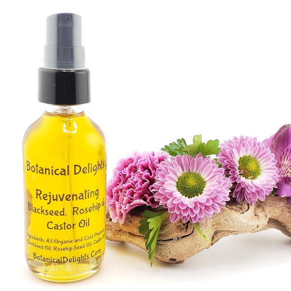 Black Seed, Rosehip & Castor Oil Serum, Rejuvenating serum for skin and hair, Improves multiple skin conditions