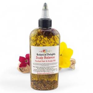 Scalp Balance & Herbal Hair Scalp Oil, Nourishing Botanical Oil, Herbal Oil Infusion, Growth Oil, Moisturizing DHT Blocker for Hair Loss
