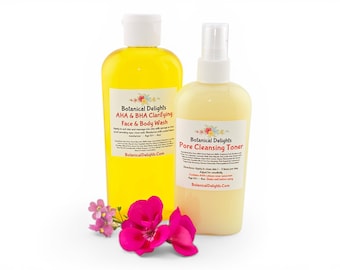 Salicylic Acid AHA Bha Face & Body Wash, AHA Pore Cleansing Toner - Goes deep into the pores to cleanse, Clear skin