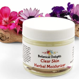 Herbal Moisturizer Clear Skin, Natural skincare for complicated skin, sensitive skin, redness image 1