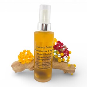 Frankincense & Myrrh Resin Oil with Boswellia Serrata and Commiphora Myrrha, Lg 2oz Size - skin-loving fatty acids and antioxidants image 10