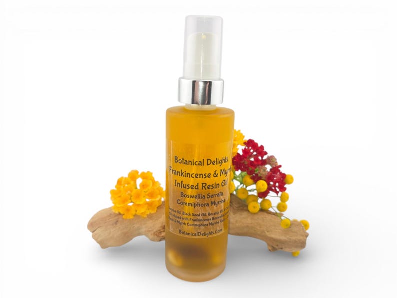 Frankincense & Myrrh Resin Oil with Boswellia Serrata and Commiphora Myrrha, Lg 2oz Size - skin-loving fatty acids and antioxidants image 10