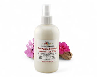 Rice Water & Rosemary Leave In Conditioner for intense moisture, detangling, manageability, shine, scalp balance and growth! Silky Soft