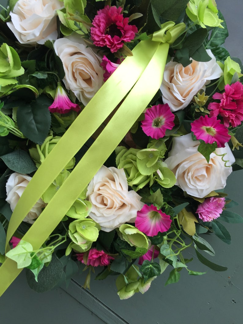 Door Wreath Home Decor Wreath Funeral Wreath Gift Flowers Etsy