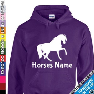 Adults Custom Printed Horse Hoodie • Personalised Hooded Top