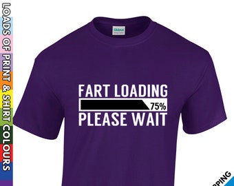 Childrens Fart Loading Funny T Shirt - Kids Comedy Farting Tshirt - Childs Rude T-Shirt - Boys & Girls Gift Present