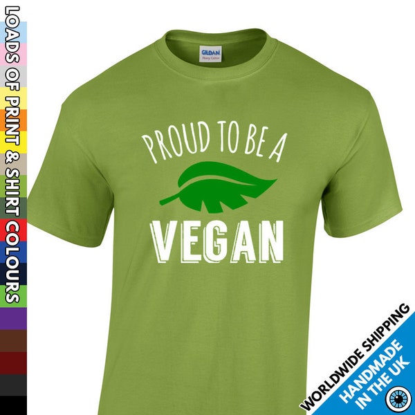 Mens Proud To Be A Vegan T Shirt - Vegetarian Diet Tshirt - Super Food Greens Healthy Lifestyle - Green Party T-shirt - Man Gift Present