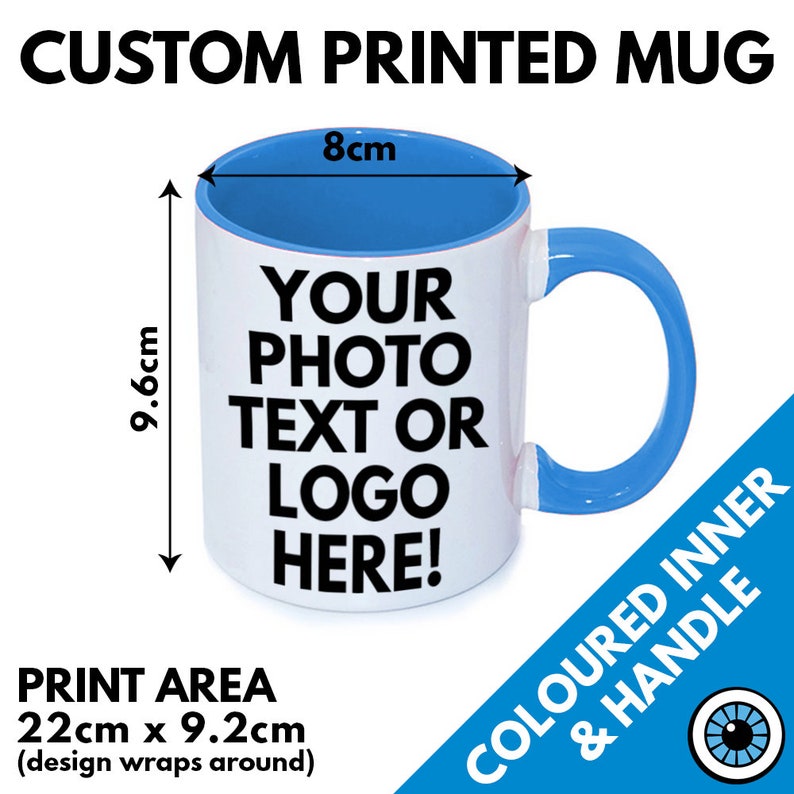 Custom Printed Premium Colour Inner & Handle Mug 11oz Personalised Image Photo Logo Birthday Gift Business Band Promotional Mugs image 4