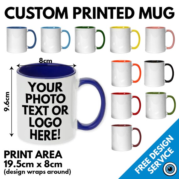 Printed Full Colour Premium Personalised Photo Mug 
