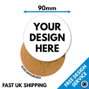 Custom Printed Coaster Gloss Finish Personalised Drinks Mats Coasters Photo Round