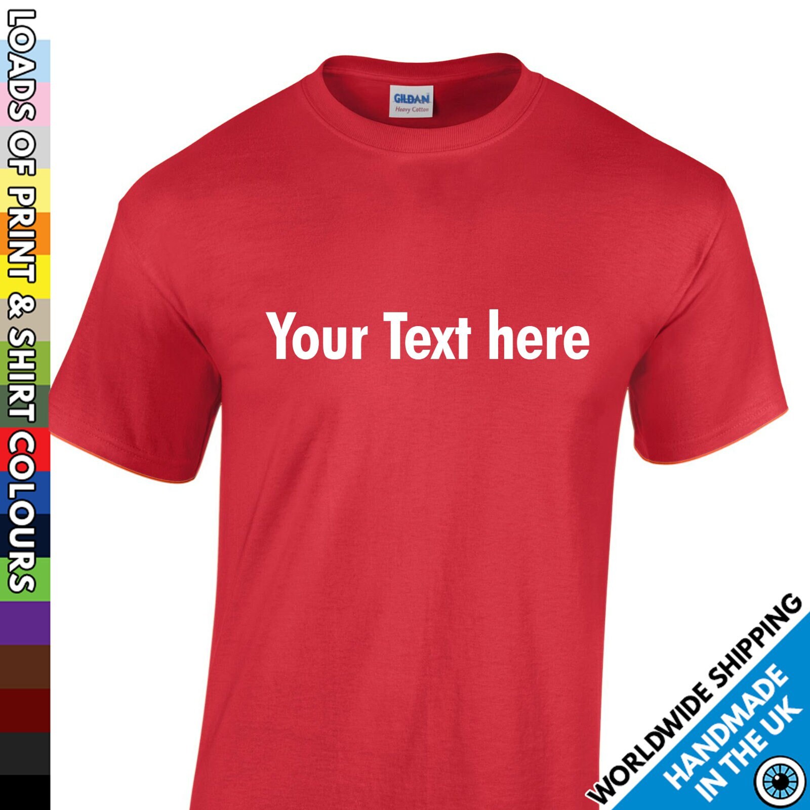 Childrens Custom Text Printed T Shirt - Any Name or Text Tshirt - Personalised / Personalized Kids Childs Boys Girls Party Gift Present
