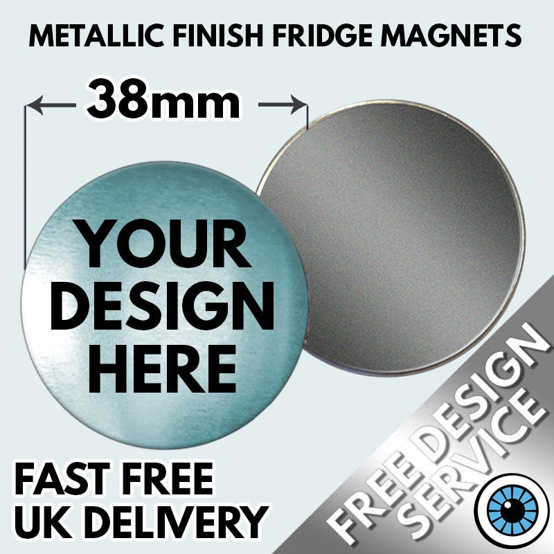 38mm Custom Metallic Fridge Personalised Printed Etsy UK
