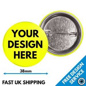 38mm Neon Custom Badges • Personalised Printed Badge • Hen Stag Promotional