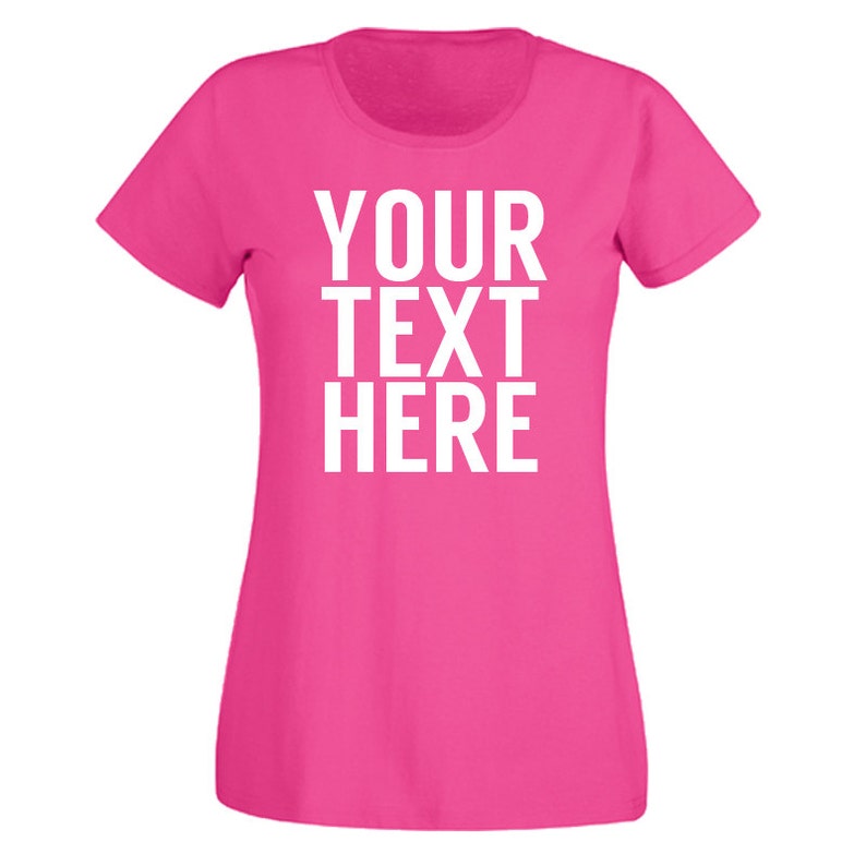 Ladies Custom Text Printed T Shirt Any Name or Text - Etsy UK