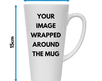 Custom Printed 17oz Large Latte Mugs Text | Images | Photos | Logos • Mug Cup