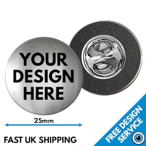 25 mm カスタム メタリック クラッチ バッジ • パーソナライズされたプリント バッジ • バタフライ
