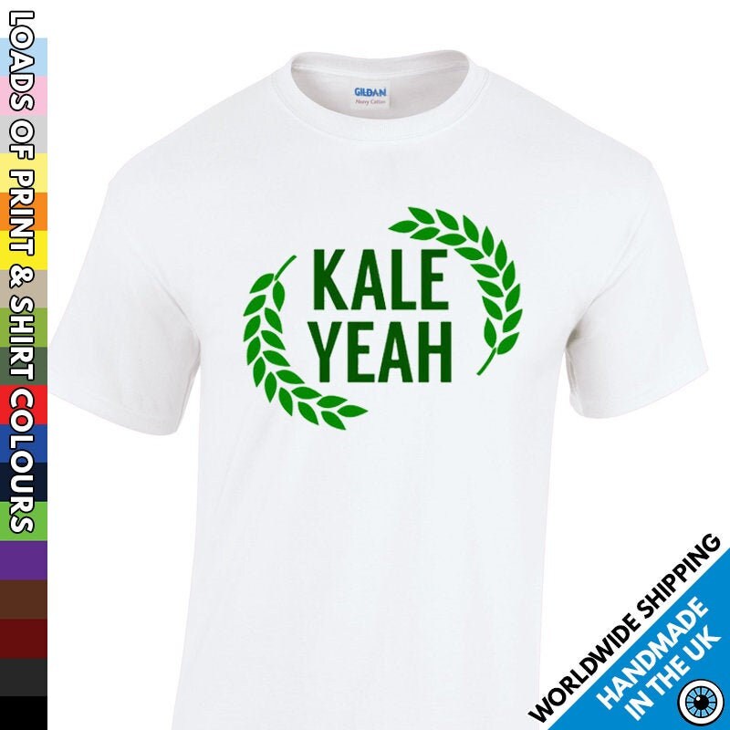 Image of Mens Kale Yeah T Shirt - Vegan Vegetarian Diet Tshirt Super Food Greens Healty Lifestyle University Party T-Shirt Man Gift Present