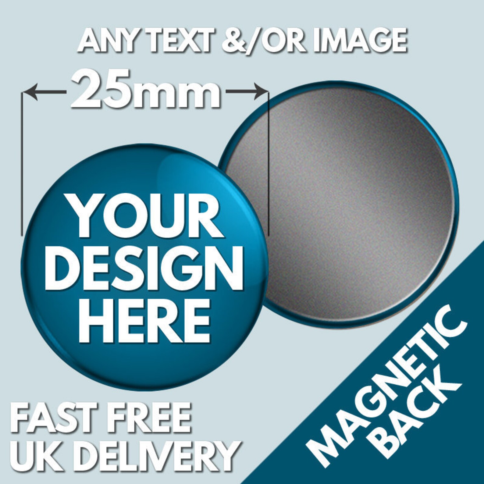 Custom Printed 25mm Round Personalised Image Photo Logo Etsy