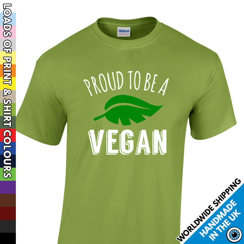 Image of Mens Proud To Be A Vegan T Shirt - Vegetarian Diet Tshirt Super Food Greens Healthy Lifestyle Green Party T-Shirt Man Gift Present