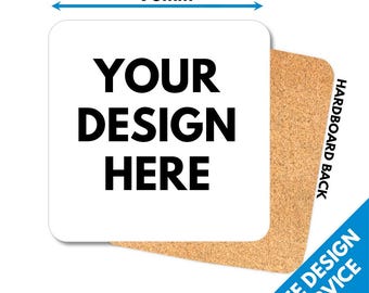 Custom Printed Coaster • Matte Finish • Personalised Drinks Mats Coasters Photo