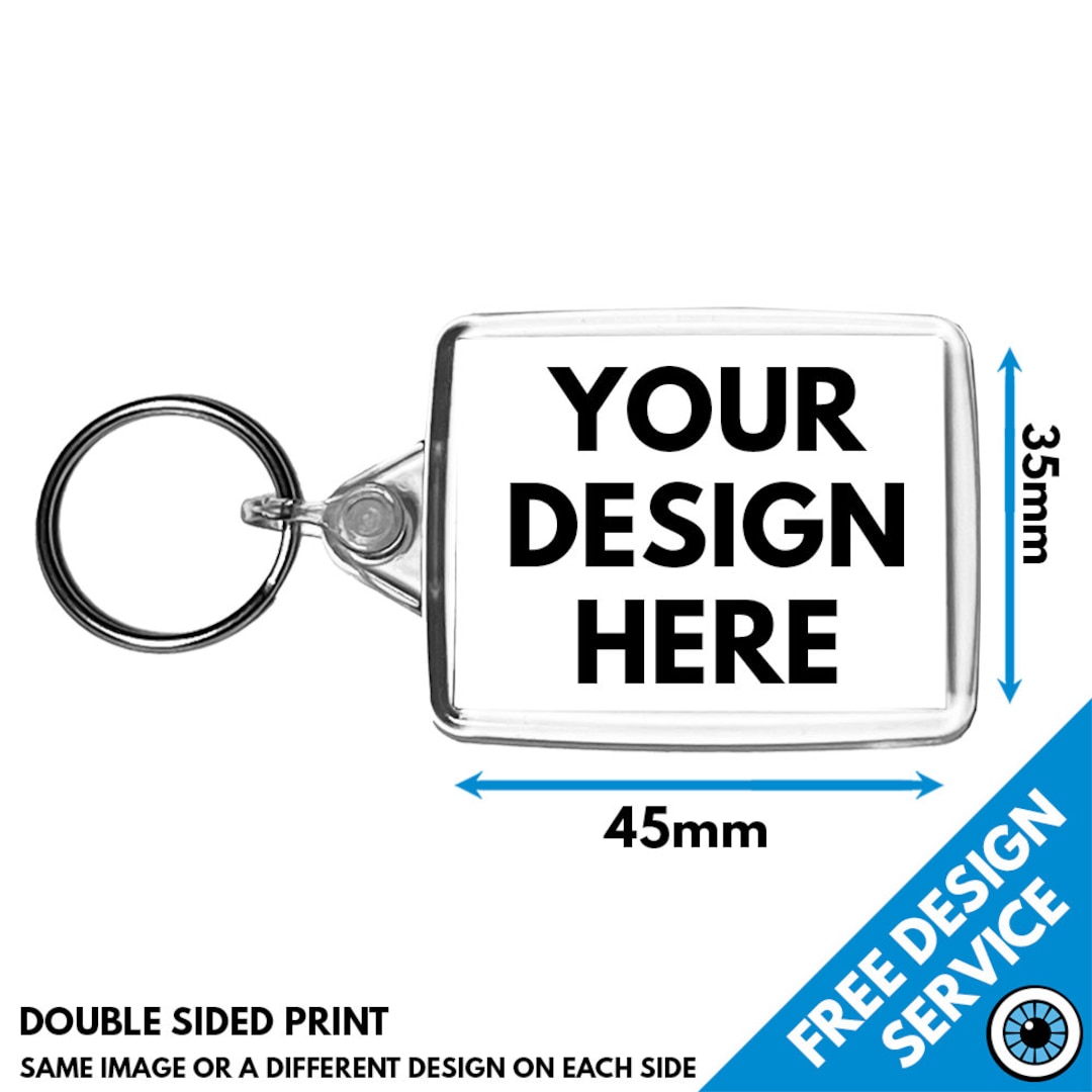 Print Key Rings 45 X 35mm Custom Printed Keyring • Key Ring Personalised Print Keyrings ...