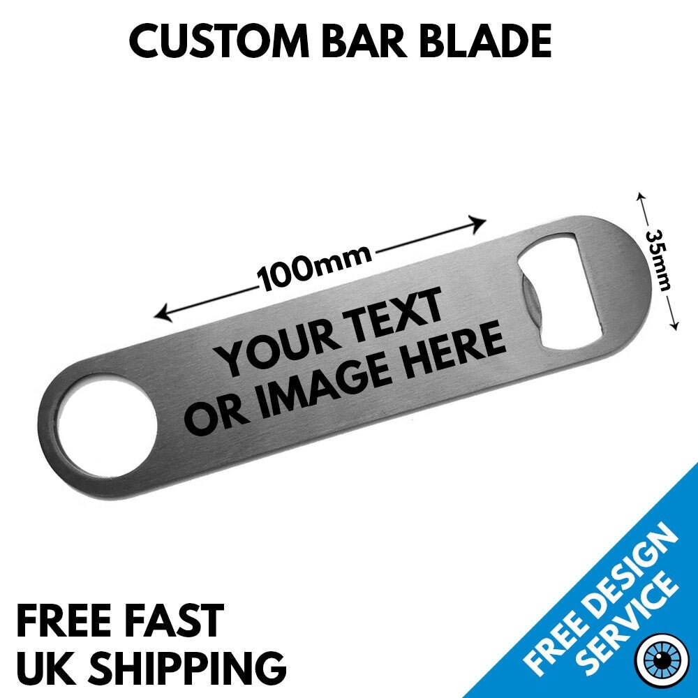 Custom Printed Bar Blade Printed Metal Bar Blades Bottle Etsy