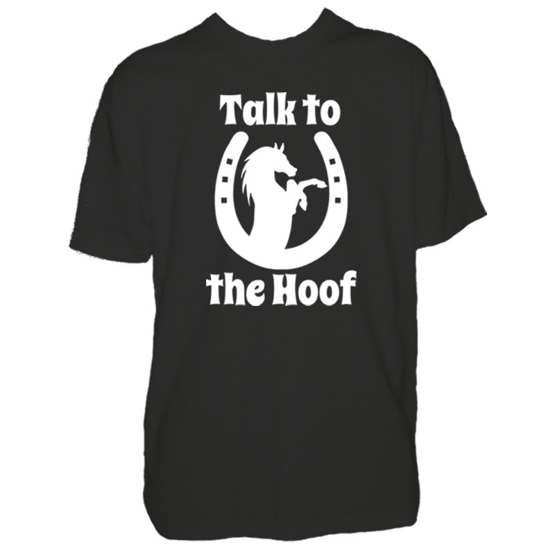 KIDS FUNNY PONY HORSE GLITTER T-SHIRT 'TALK TO THE HOOF'  1 to 15 yrs