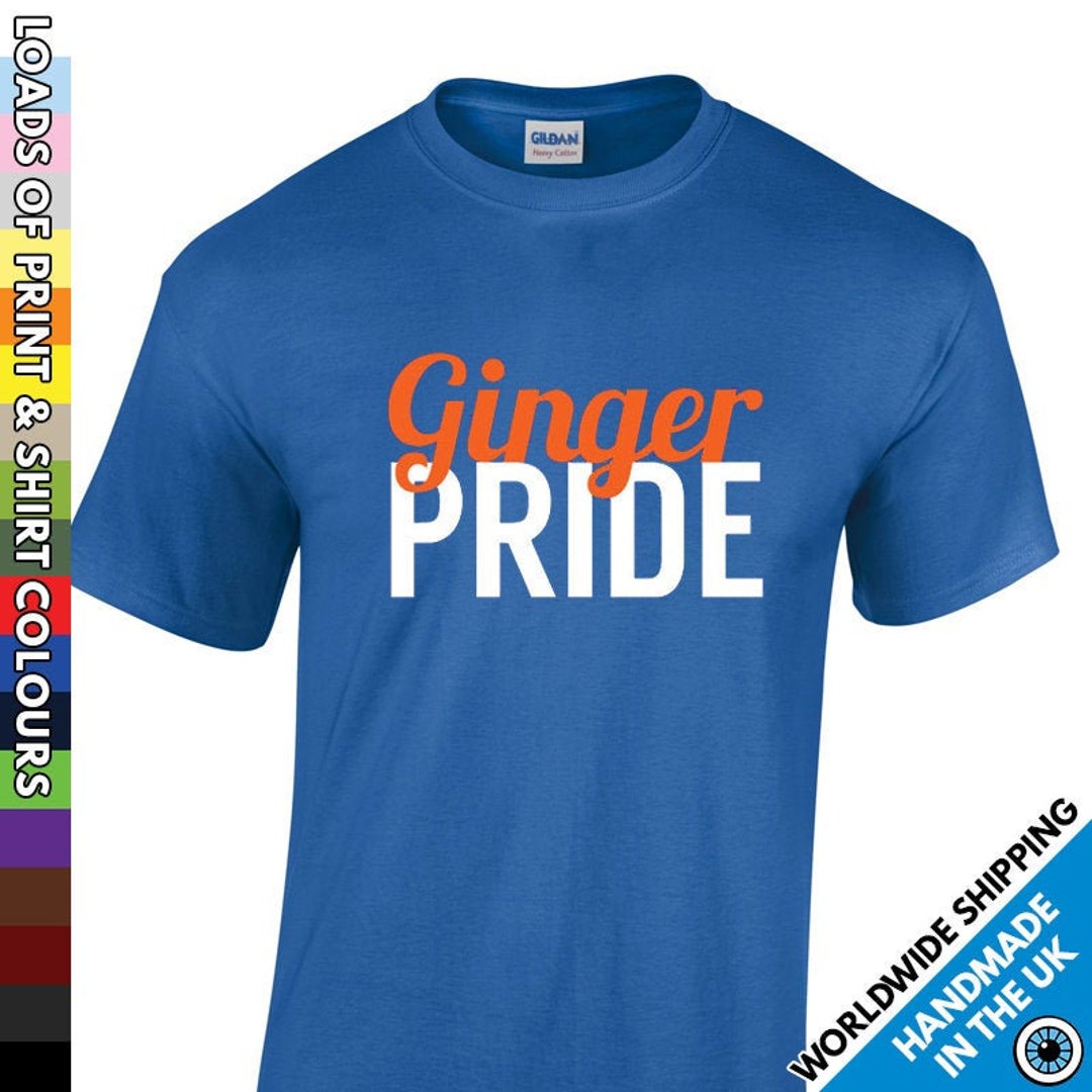 Mens Ginger Pride Funny T Shirt Red Head Hair Tshirt Ginger Pride March ...