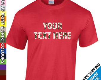 Kinder T-Shirt mit benutzerdefiniertem Text bedruckt - GEMUSTERT SPEZIELLE FINISH - Personalisiert / personalisierte Kinder Jungen Mädchen Party Geschenk