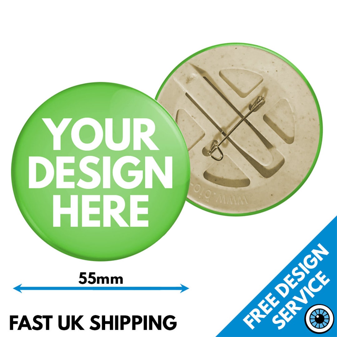 55mm Eco Friendly Custom Badges - Button Badge - Hen & Stag - Fully ...