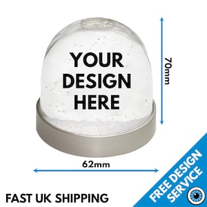 Custom Snow Globe Personalised Snowglobe Christmas Gift Image Text Photo Logo image 1