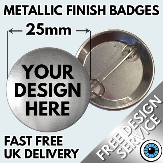 CUSTOM 32mm Badges Personalised Bespoke Button Badge Birthday Stag Hen Do School