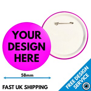 58 mm ネオンカスタムバッジ • パーソナライズされたプリントバッジ • パーソナライズされたヘンスタッグ