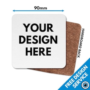 Custom Printed Coaster • Textured Finish • Personalised Drinks Mats Coasters Photo